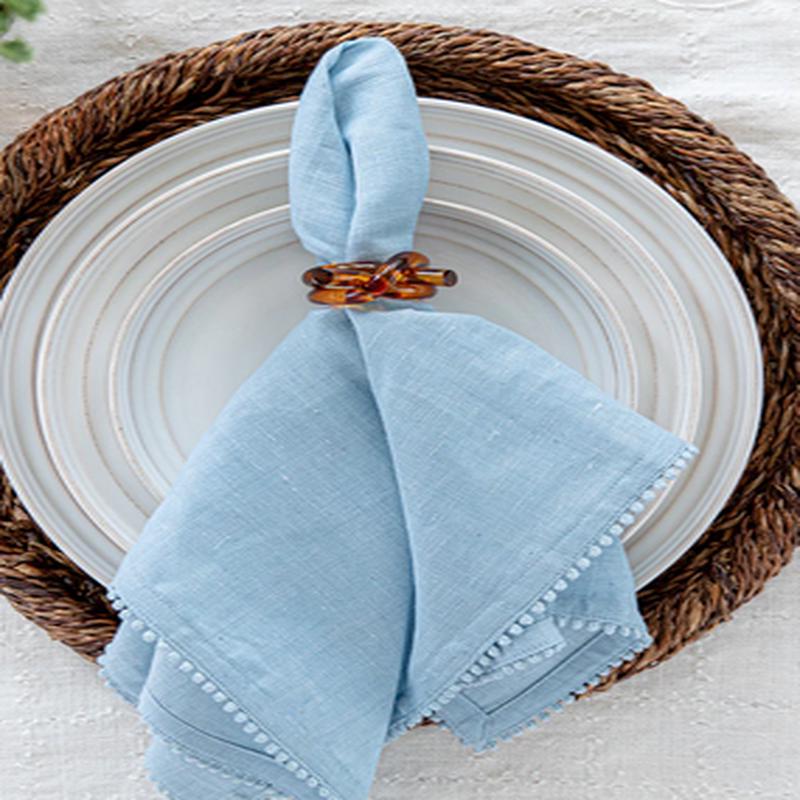 Berry Trim Napkin - Chambray