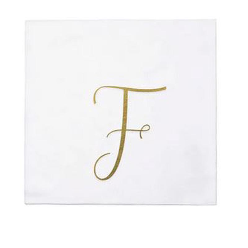 Papersoft Gold Monogram Guest Napkins - F