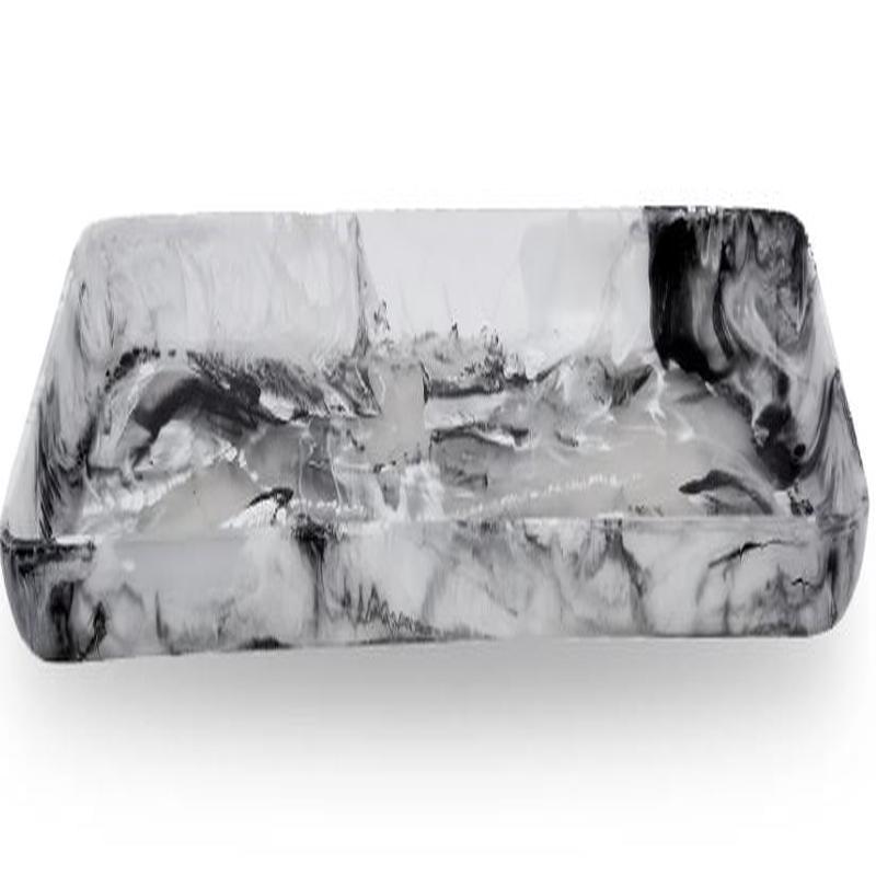 Rectangular Tray XLarge White Swirl