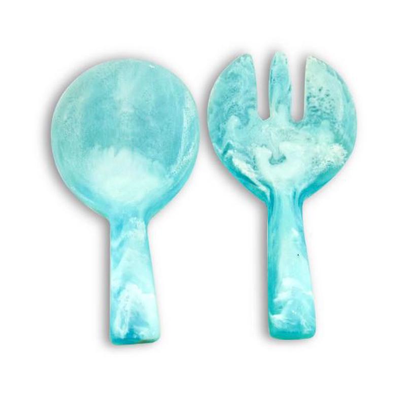 Short Handled Servers Turquoise Swirl