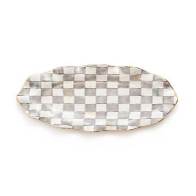 Sterling Check Ceramic Serving Platter