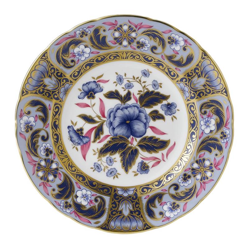 Imari Accent Plate Blue Camellias
