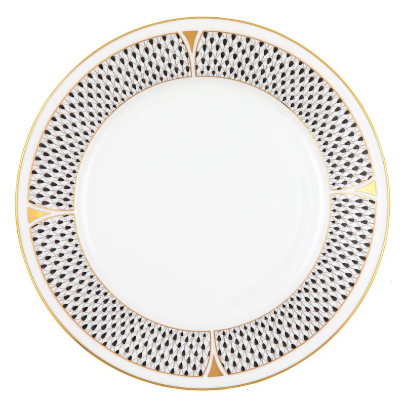 Art Deco Dinner Plate 10.5in Black