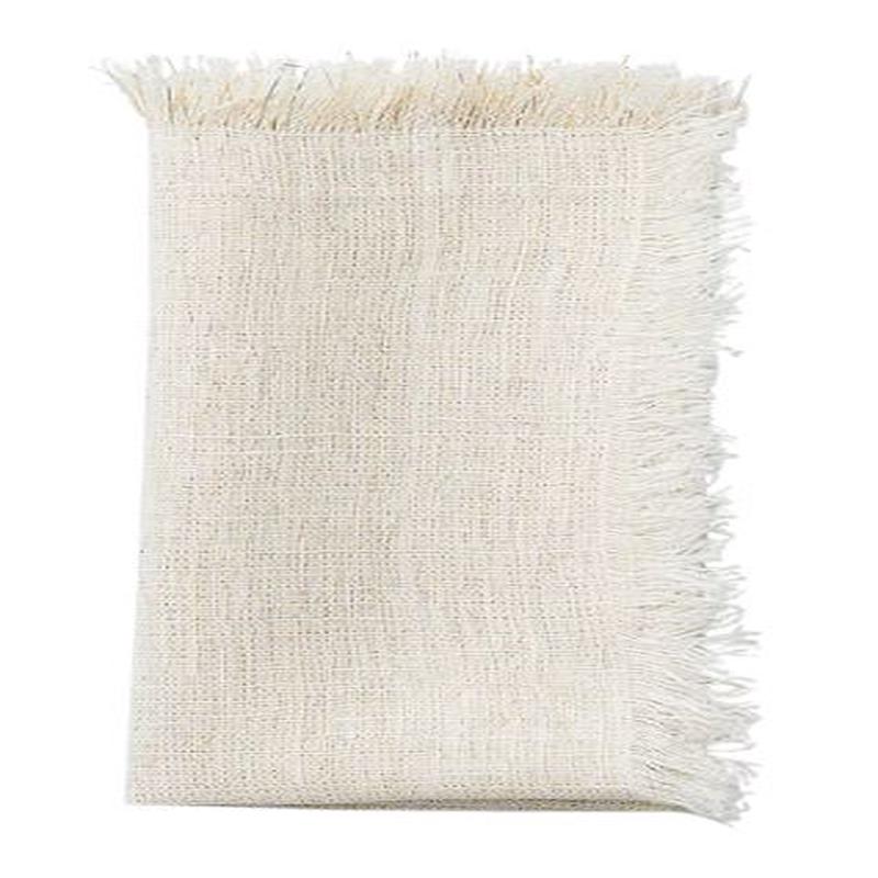 Fringe Napkin in White and Gold Set of 4