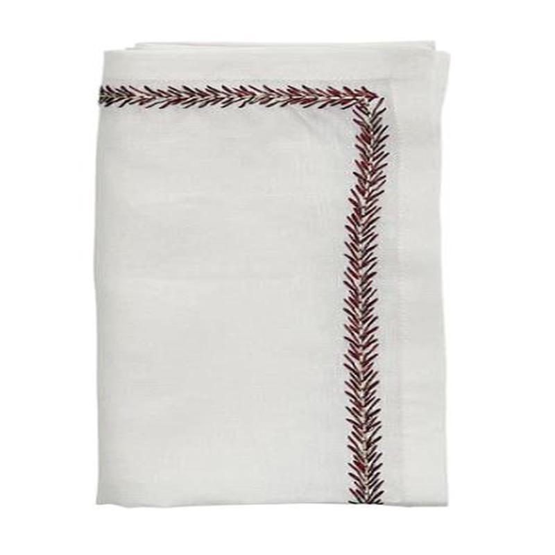 Kim Seybert Napkin Jardin White Red Set of 4