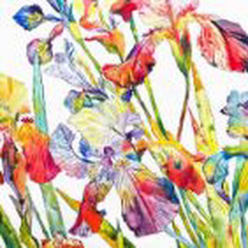Irises Tea Towel