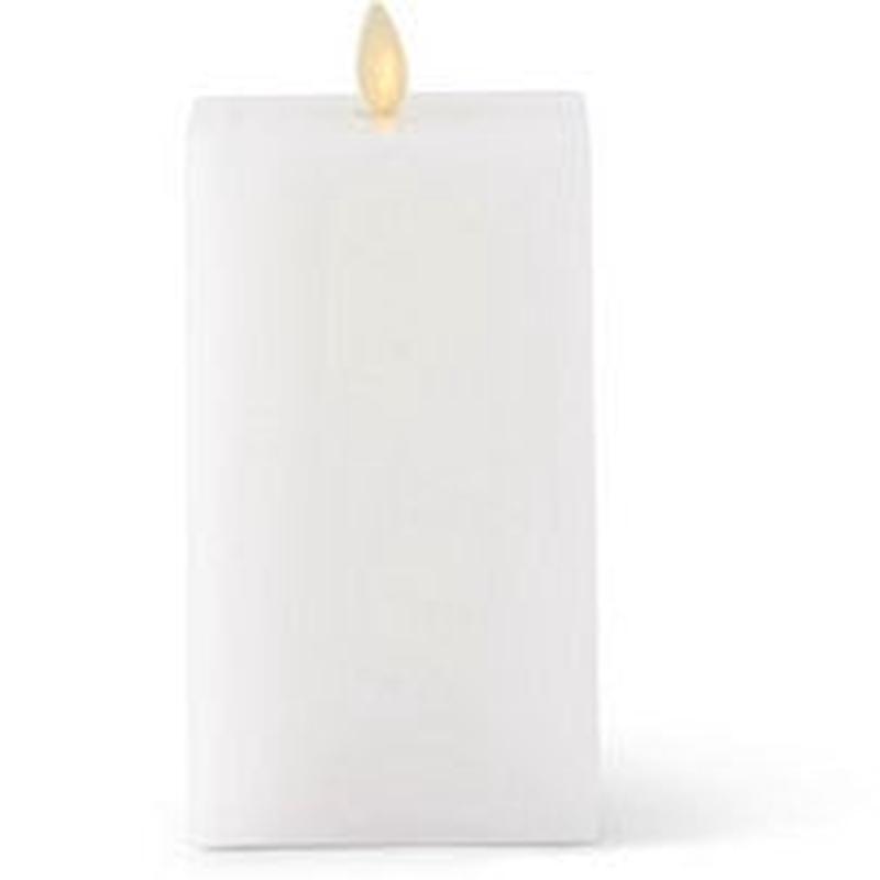 6.5 In. White Wax Indoor Square Luminara Candle