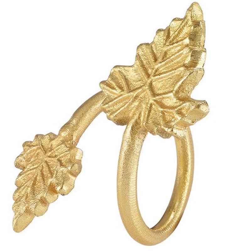 Gold Maple Leaves Napkin Ring Set of 4