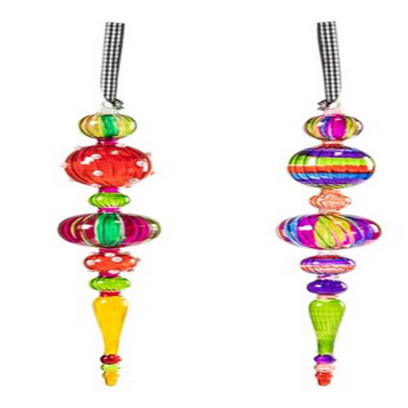 Granny Kitsch Icicle Ornaments- Set of 2