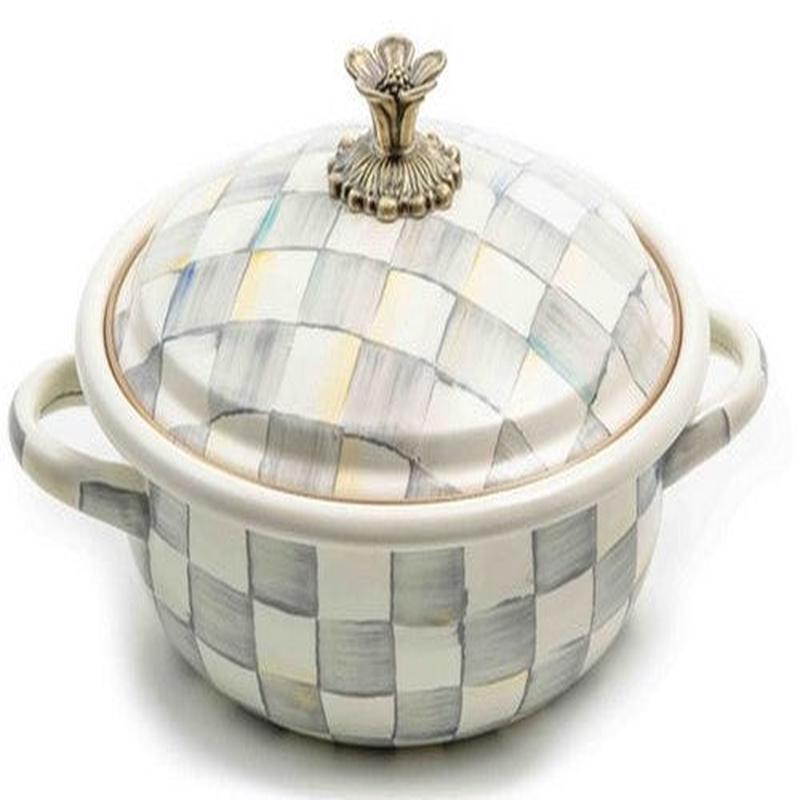 Sterling Check Enamel Casserbole- Medium