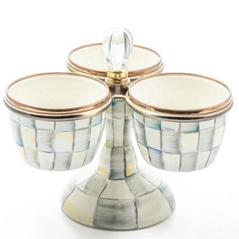 Sterling Check Enamel Triplicity