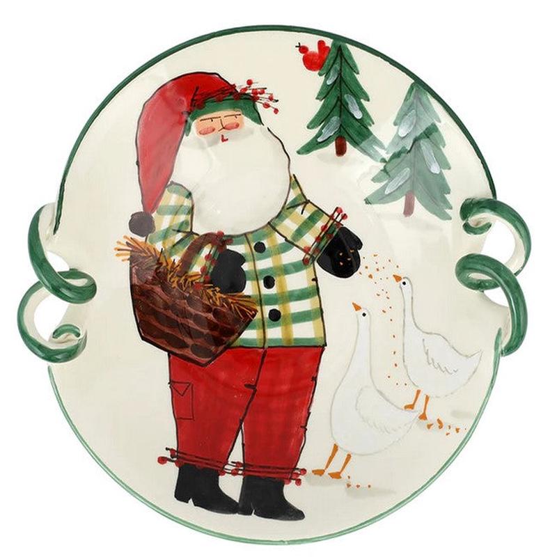 OSN Handled Scallop Bowl with Geese