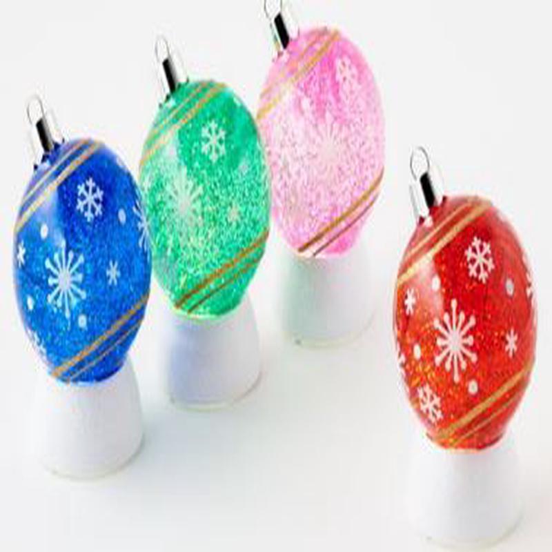 Color Swirl Waterglobe Ornament Blue