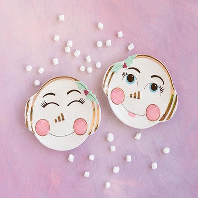 Holly Jolly Cookie Plate Closed Eyes EACH