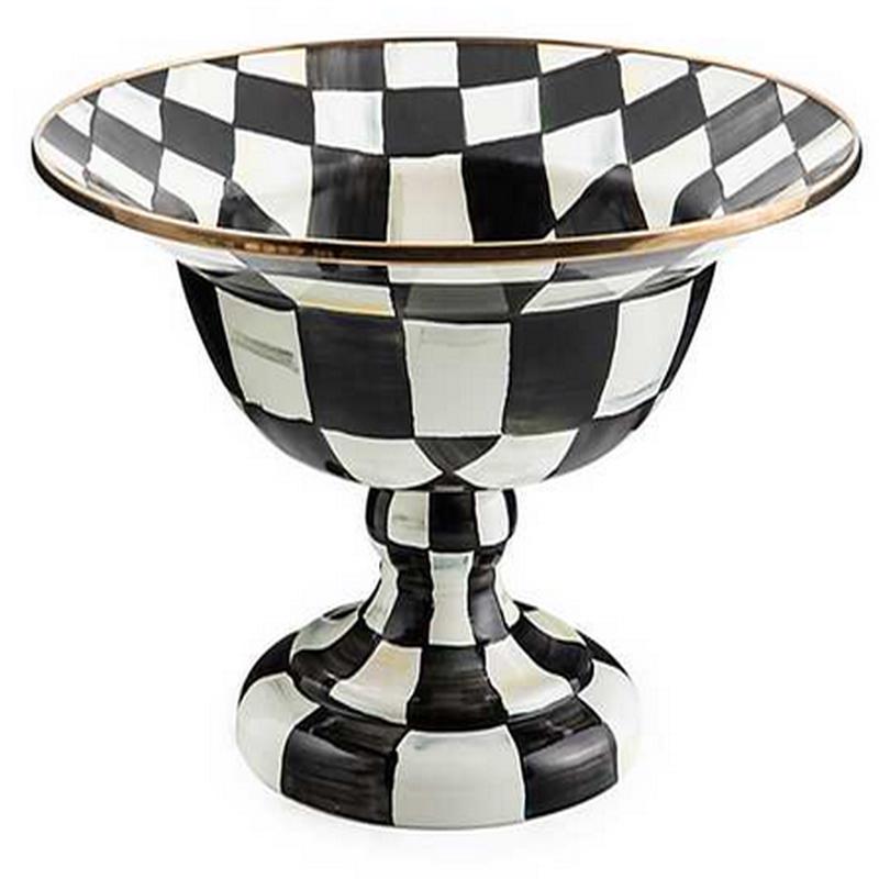 Courtly Check Enamel Compote-Large