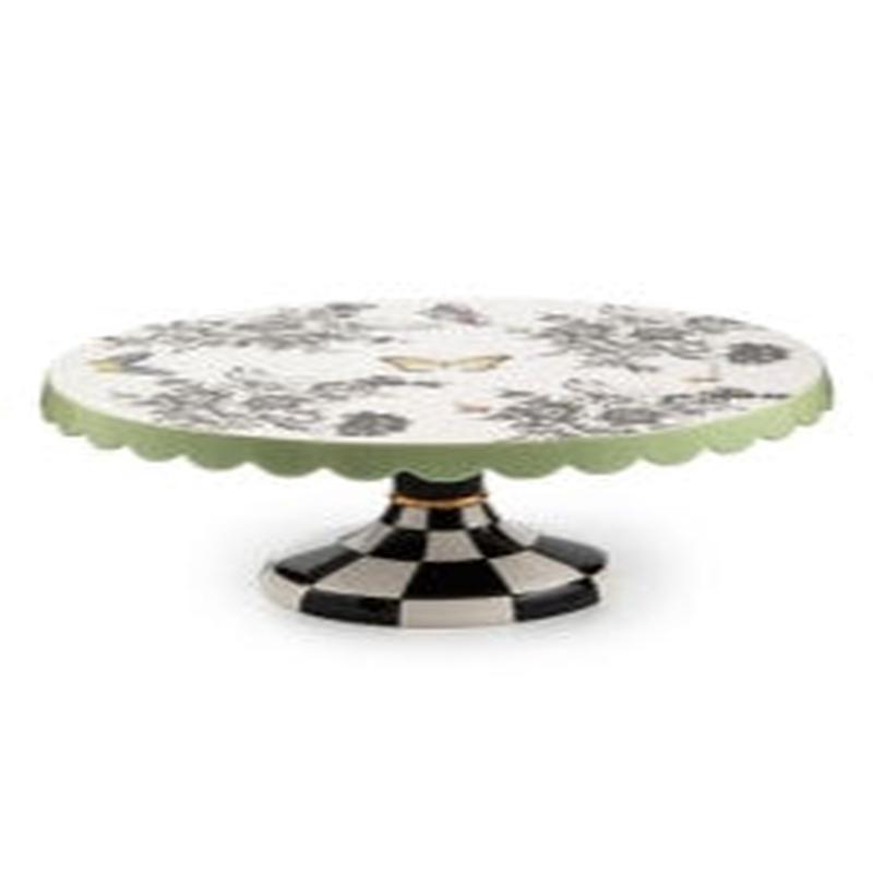 Butterfly Toile Large Pedestal Platter