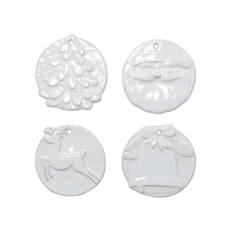 Vietri Assorted Holiday Ornaments S/4