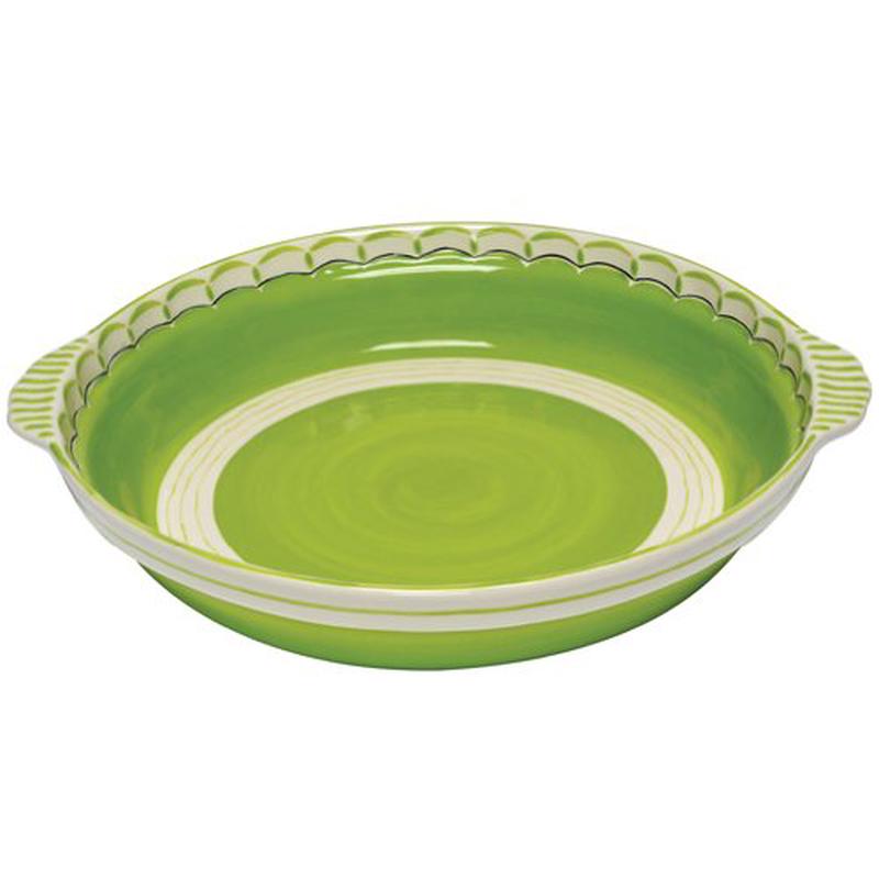 Ceramic Casserole Dish Gr/Cream