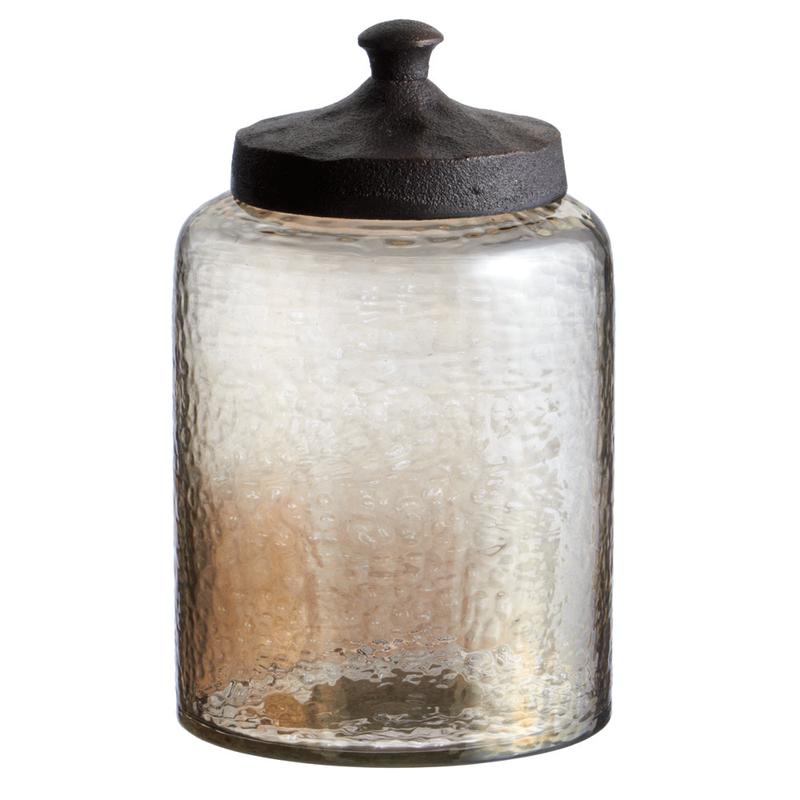 LARGE JAR W/LID BROWN