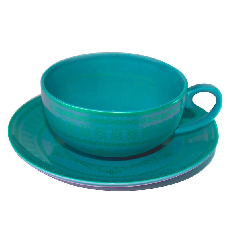 Tea Cup/Saucer Blue/Gold