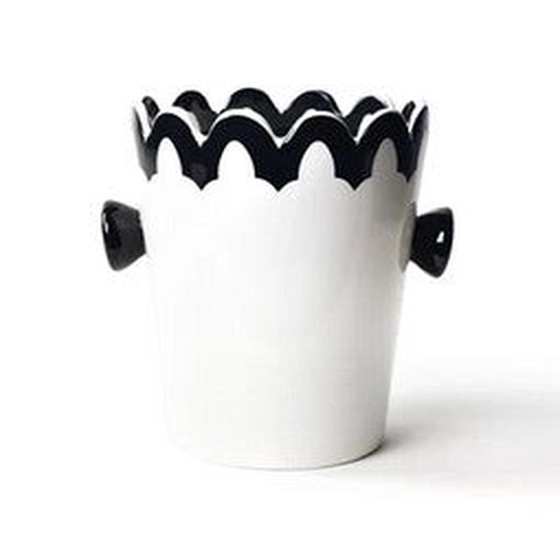 Black Arabesque Scallop Ice Bucket