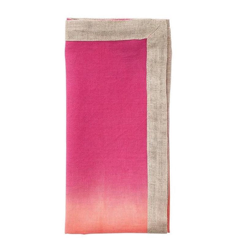 Dip Dye Fuchsia and Orange Napkin Set of4