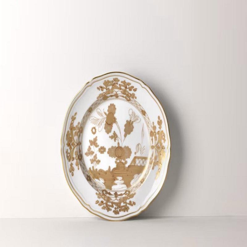 Ginori Flat Dessert Plate Oriente Italiano Aurum