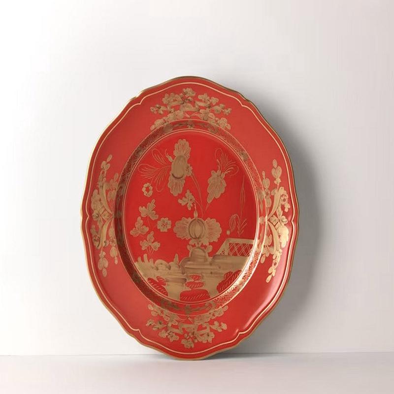 Ginori Flat Dinner Plate Oriente Italiano Rubrum