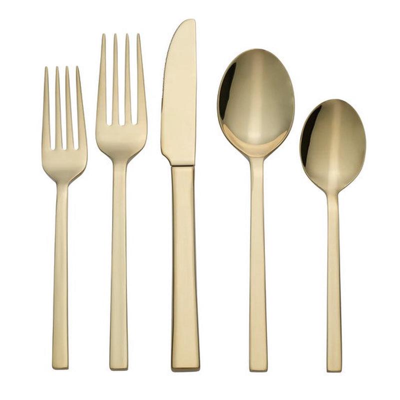 Allay Champagne 20 Piece Everyday Flatware Set Service For 4