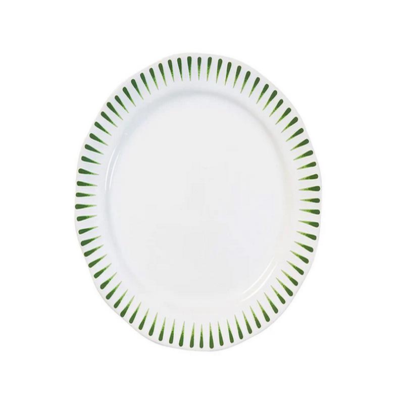 Sitio Stripe Dessert/Salad Plate - Basil Set of 4
