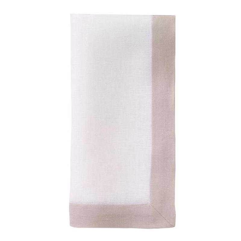 Orta White/Tan 22" Napkin Set of 5