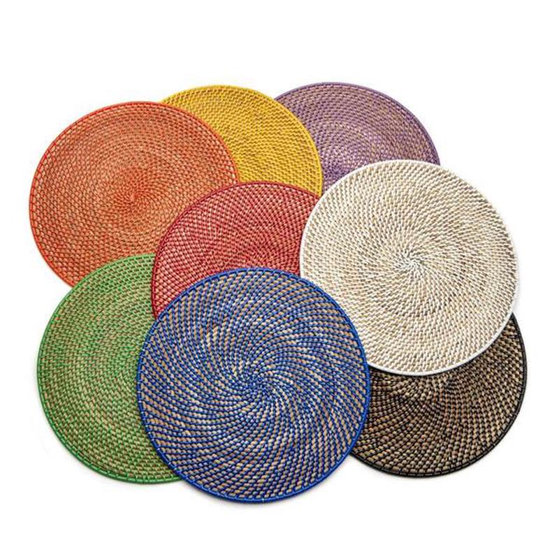 Calypso Rattan Placemat Black Set of 3