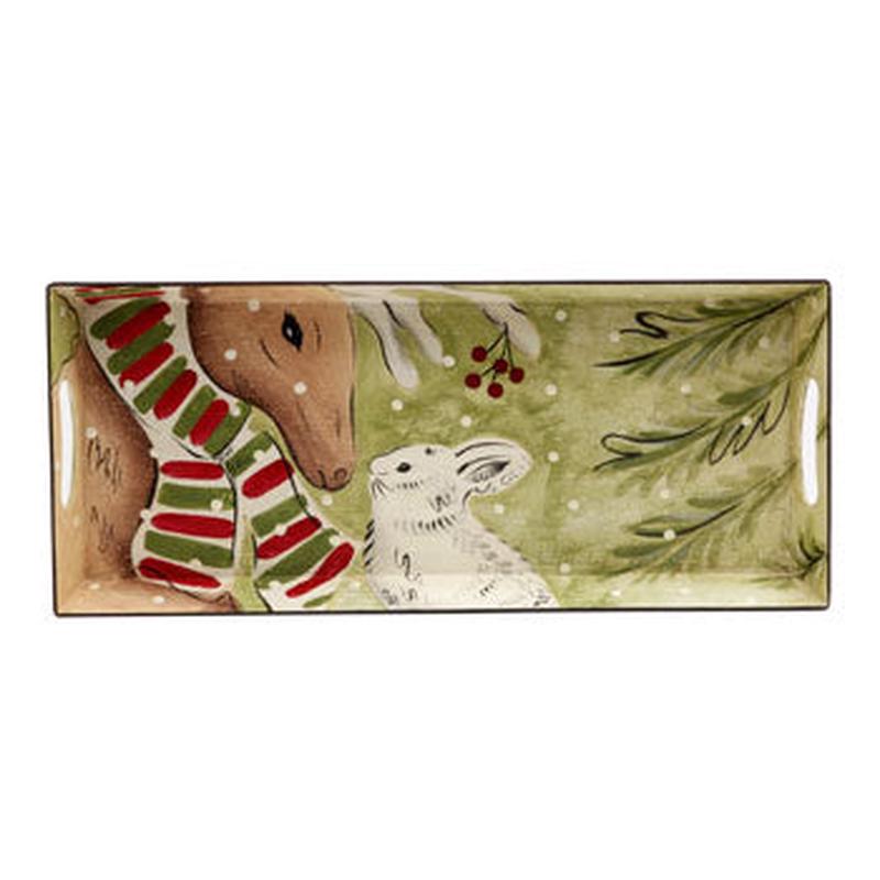 Deer Friends Rectangular Toleware Tray