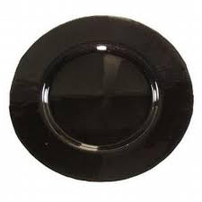 Arda Glass Charger Metallic Black Set of 2