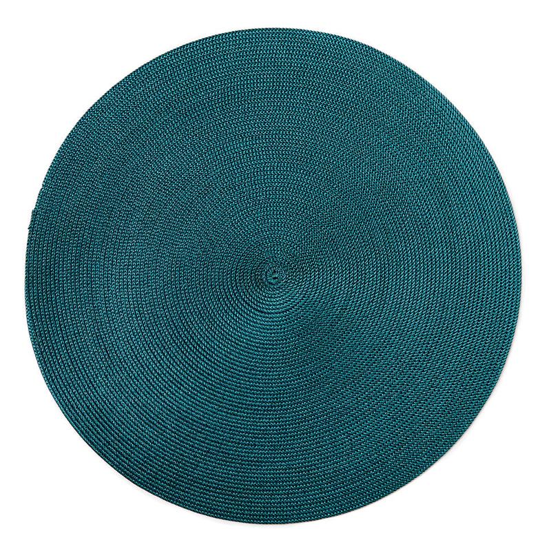 Placemat SQ Scallop 2-tone Navy/Jade Set of 2