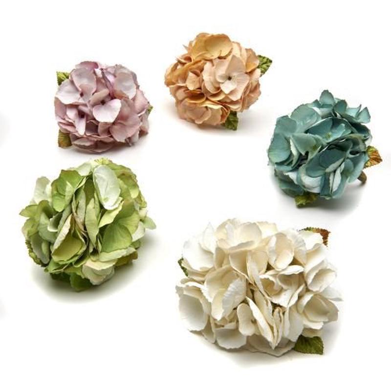 French Hydrangea Napkin Ring-Green Set of 3