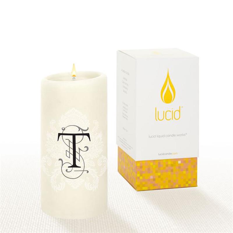 Natural Pillar Candle 6" Florentine "T"