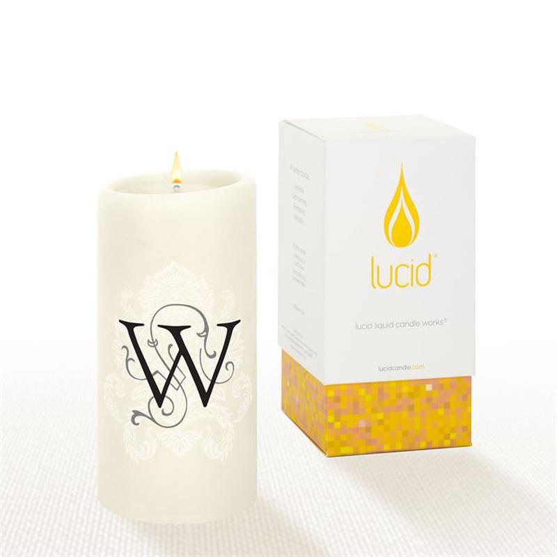 Natural Pillar Candle 6" Florentine "W"