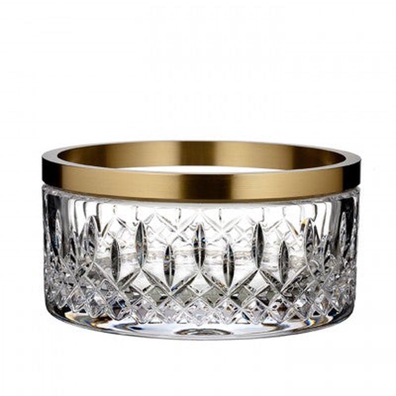 Lismore Reflection Bowl with Gold Band 8"