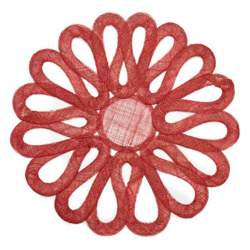 Looped Sinamay Placemat Red Set of 4