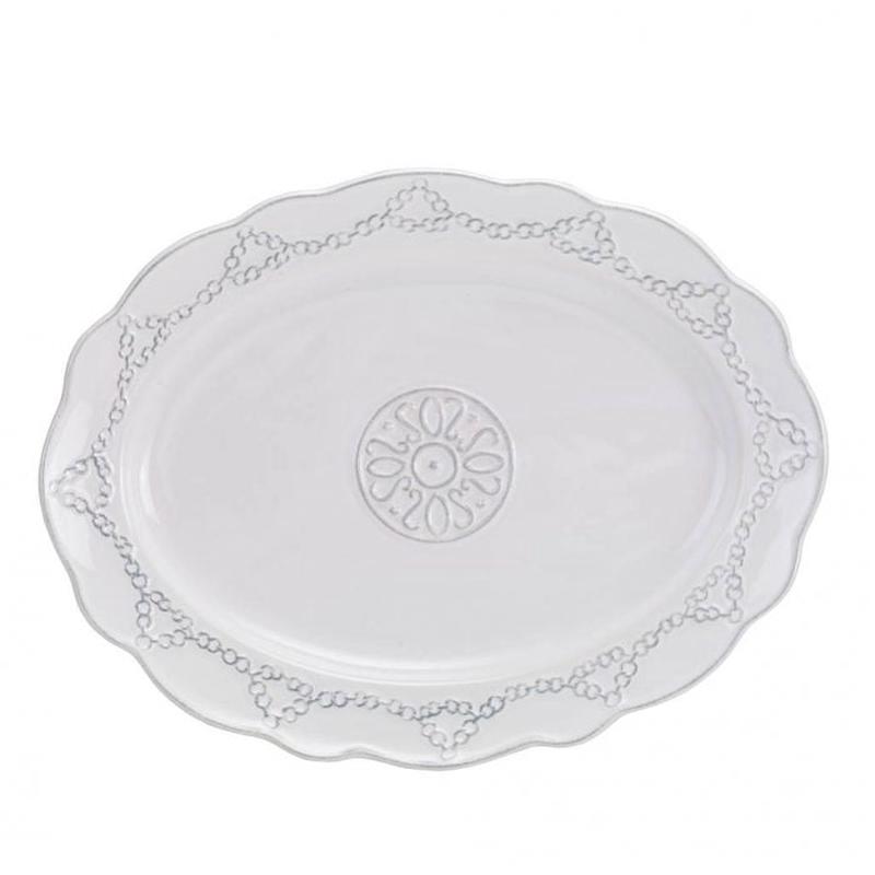 Villa Beleza Oval Platter Vintage White