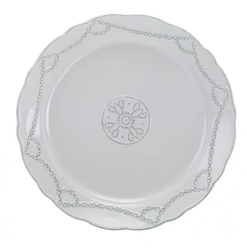 Villa Beleza Lg Round Platter Vintage White