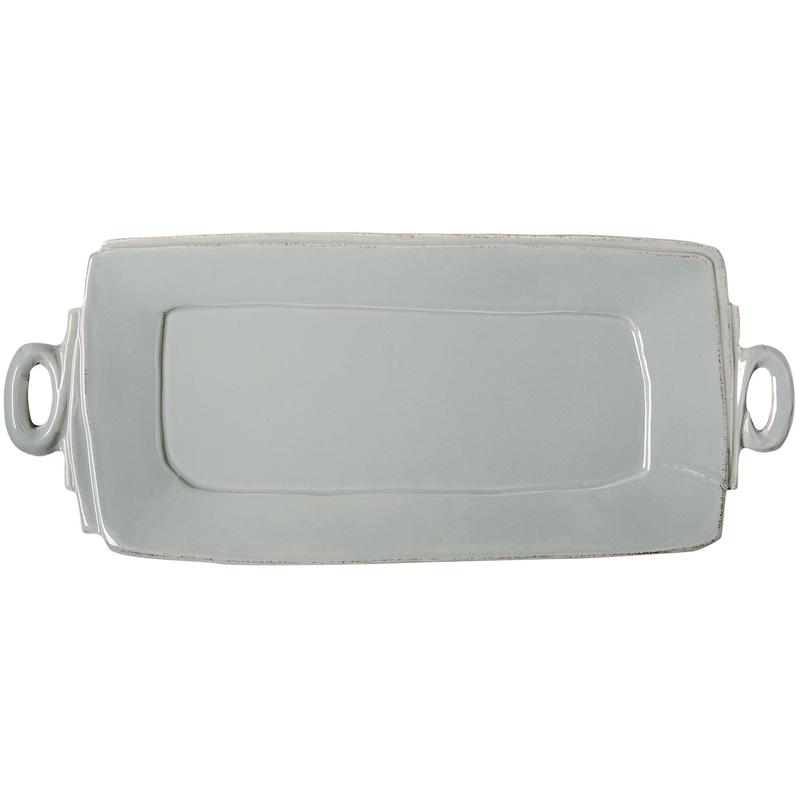 Lastra Gray Rect Handled Platter