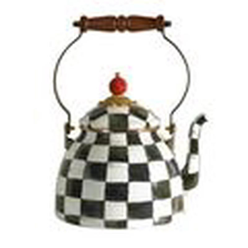 Courtly Check Enamel Tea Kettle 2 QT