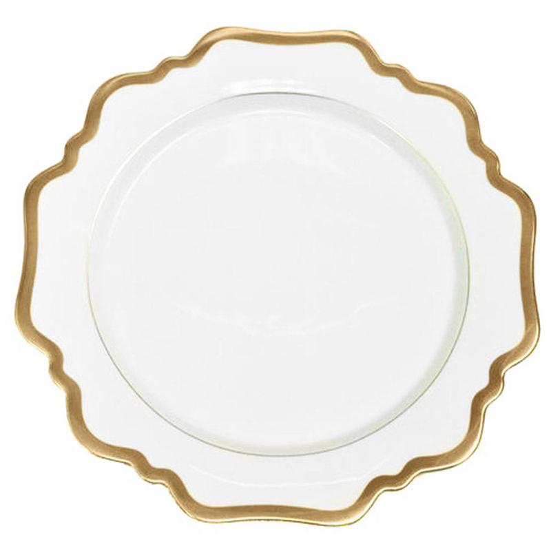 Antique White with Gold Rim Dessert