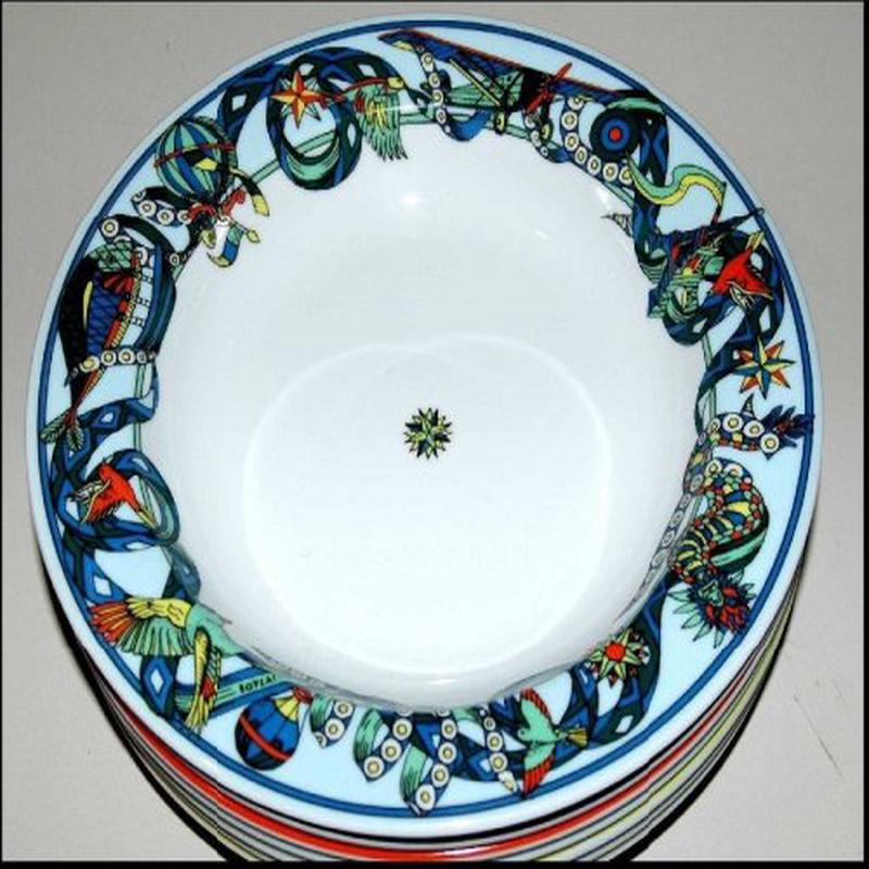 Bopla Original Deep Plate Lt Blue Looping Set of 2