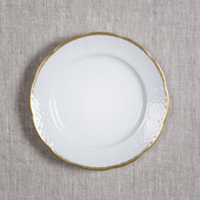 Weave gold Rimmed White Salad Set of 2