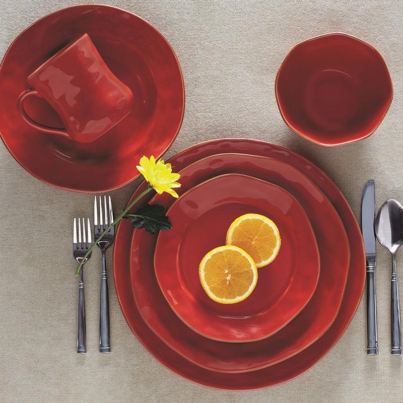 Cantaria Salad Plate - Poppy Red Set of 2