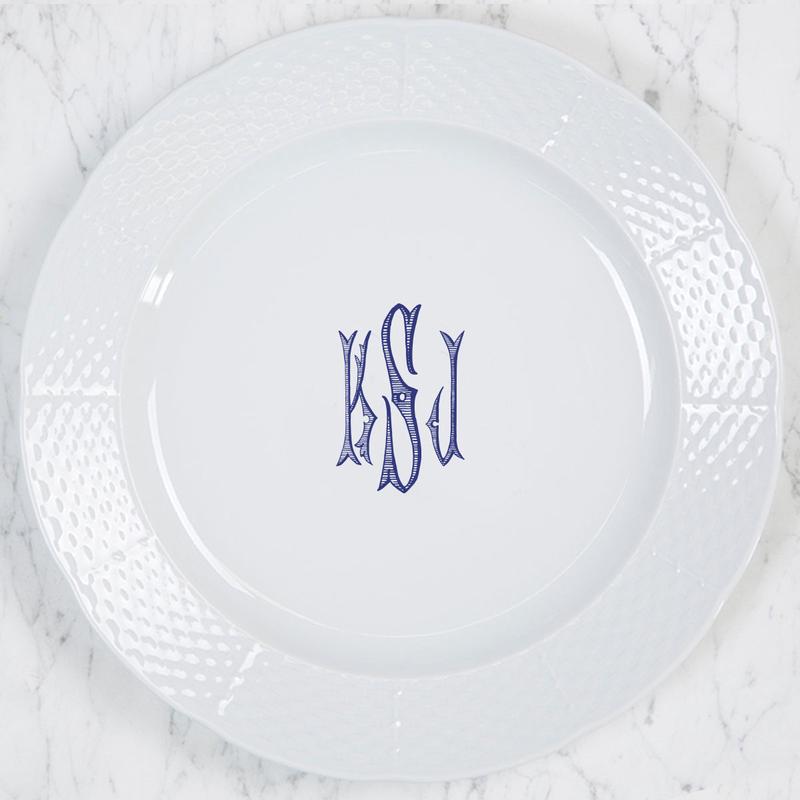 Weave White Charger M Stag Monogram