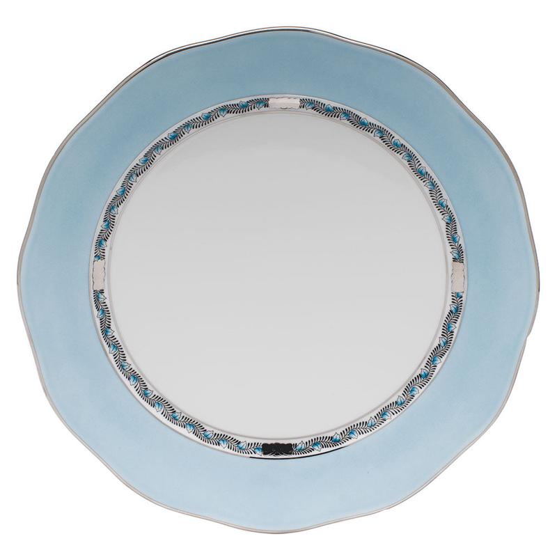 Silk Ribbon Turquoise & Platinum Charger